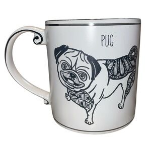 Spectrum Designz 2017 Pug Design Dog Mug - Black and White